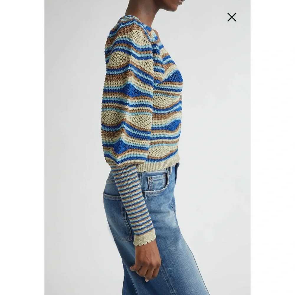 FARM Rio Mixed Waves Striped Cardigan NWOT $198 - Picture 5 of 14